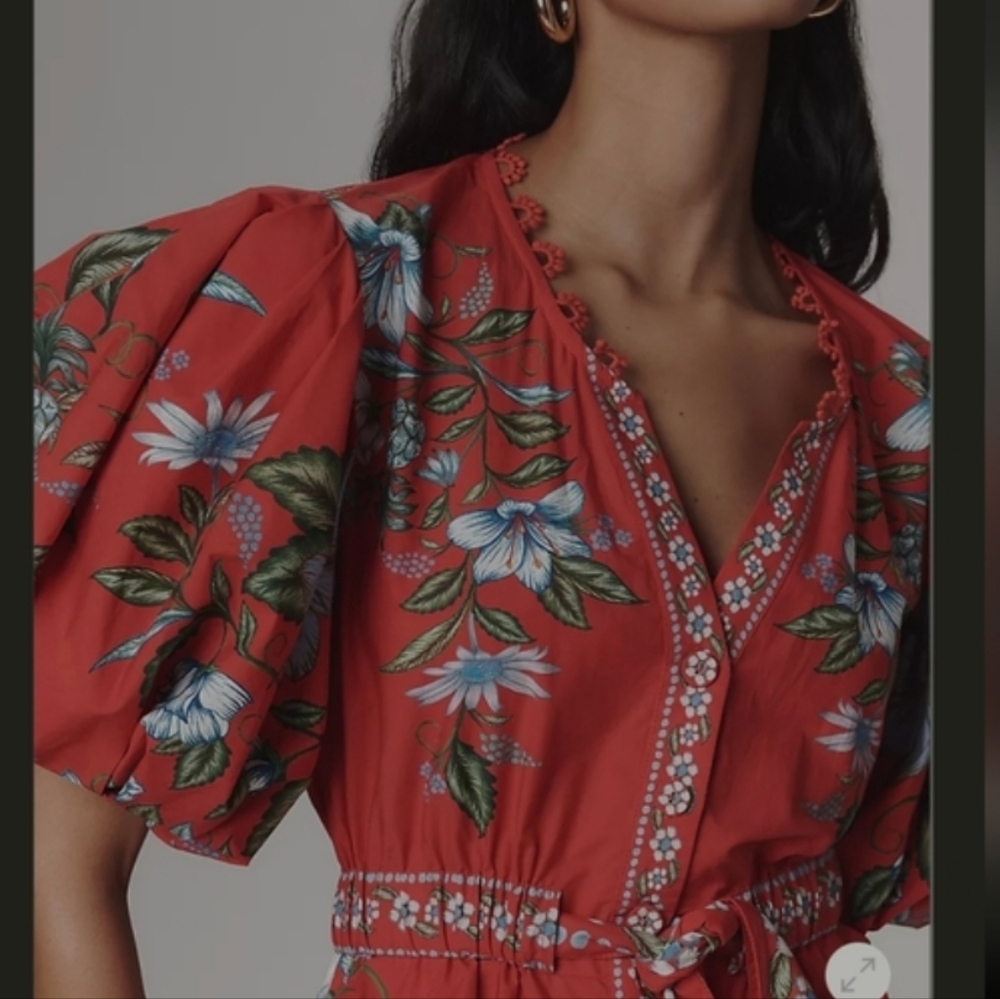 Farm Rio Red Floral Romper - Picture 3 of 5